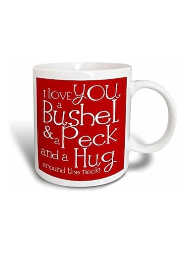3D Painted Coffee Mug Red/White