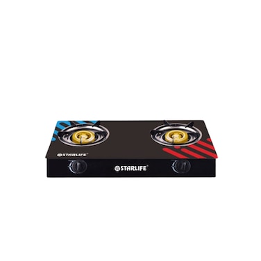 STARLIFE Gas Stove 2 Burners Glass Stove Auto Ignition Table Top Cooker