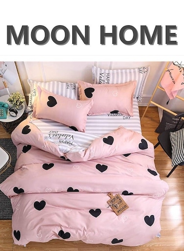 HOME King/Queen/Single size Soft and Breathable Microfiber Hypoallergenic Beautiful Design Duvet Cover Set ,set includes 1 Comforter Cover, 1 Fitted Bedsheet, 4 Pillowcases