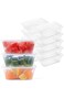 Khaleej Pack Disposable Container with Lids Bowls For Food - 750 ml Pack of 10 Rectangular Microwave Plastic Freezer Soup Pint Deli Kitchen Containers Storage Box Khaleej Pack