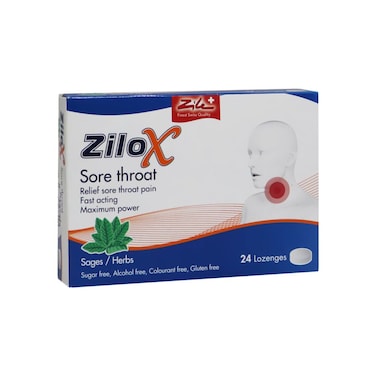 Zilox Sore Throat Lozenges 24's