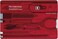 Victorinox Swiss Card, Swiss Made Pocket Tool, Credit Card Size, 10 Functions, Pen, Scissors, Red Transparent,82 mm