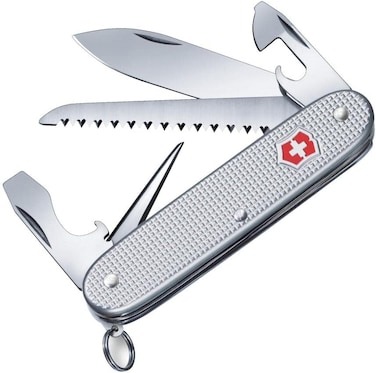 Victorinox Farmer Silver Alox, Swiss Army Pocket Knife 93 mm, 9 Tools