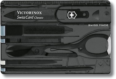 Victorinox Swiss Card Classic 0.7133.T3 Black Transparant Swiss Made Functional Companion With 10 Functions
