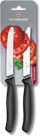 Victorinox Vic-6.7833.B Tomato And Sausage Knife Swiss Classic Utility, 2 Packs 4&frac12;&rdquo; Round Serrated Blade Black