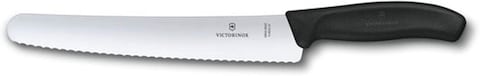 Victorinox Bread And Confectioner&#39;s Knife, Wavy Edge, Black, 22 cm, 6.8633.22B