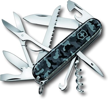 Victorinox Huntsman Medium Pocket Knivies 1.3713.942 Navy Camouflage Swiss Made Pocket Knife With 15 Functions