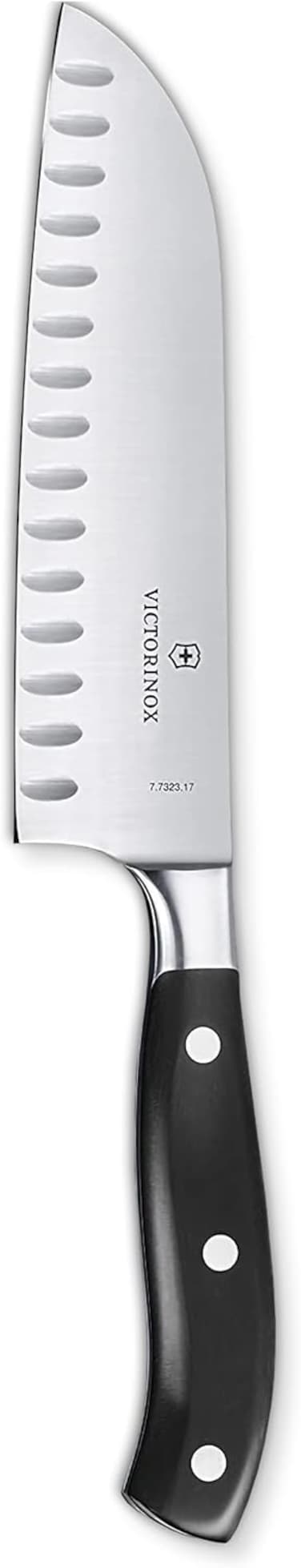 Victorinox Forged 7-Inch Granton Edge Santoku Knife 7.7323.17G Black