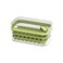 Double-layer 64-grid ice tray with press-to-release design and included ice shovel for convenience