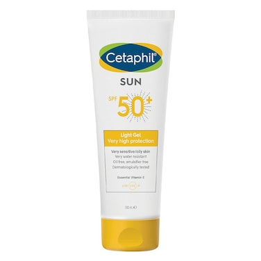 Cetaphil Sun SPF 50+ Very High Protection Light Gel, Moisturizer sunscreen For Face &amp; Body of Men &amp; Women With Very Sensitive/Oily Skin, Unscented, 100ml
