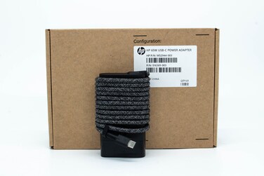 HP - 65W TYPE C BRAIDED Power Adapter with 3 Pin UK Power Cable