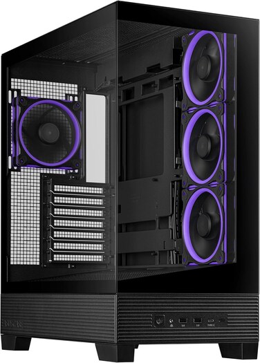 ASUS A31 Plus TG ARGB ATX Mid-Tower PC Case, Tempered Glass Side Panel, 4 Pre-installed ARGB Fans, Black
