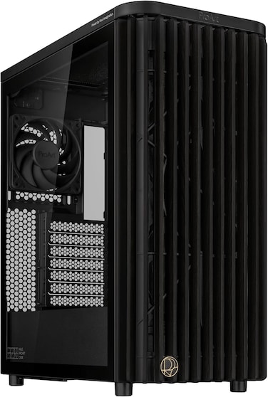 ASUS ProArt PA401 Wood Edition ATX Mid-Tower PC Case, Tempered Glass, 4 ARGB Fans, USB 3.2 Gen 2 Type-C, Black