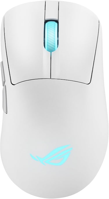 ASUS ROG Keris II Origin White Wireless Gaming Mouse, AimPoint Pro Sensor 42000 DPI, 54g Ultralight, 4 Swappable Side Buttons