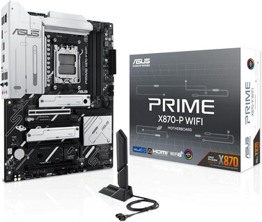 ASUS Prime X870-P WIFI Motherboard, AMD AM5, DDR5, PCIe 5.0 M.2, WiFi 7, Bluetooth 5.4, USB4 40Gbps