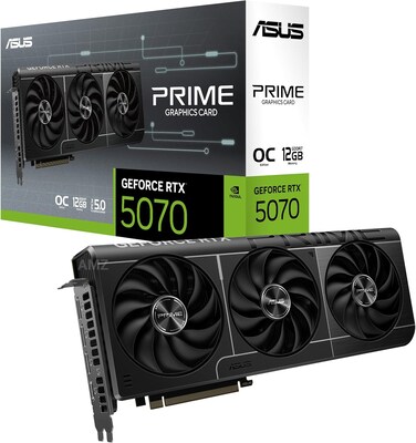 ASUS Prime GeForce RTX 5070 OC Edition 12GB GDDR7 Graphics Card, PCIe 5.0, DLSS 4, DisplayPort 2.1, HDMI 2.1