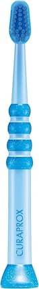 Curaprox Baby Toothbrush, Blue, Ultra Soft Toothbrush for Babies 0-4 Years, 4,260 CUREN Filaments for Gentle Gum and First Teeth Cleaning, Safe Rounded Rubberized Design for Baby Teeth