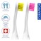 Curaprox Hydrosonic Sensitive Replacement Brush Heads, Duo Pack, Ultra Soft CUREN Filaments for Sensitive Gums, Compatible with Curaprox Sonic Electric Toothbrush, Yellow and Pink