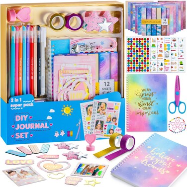 Poaoed DIY Journal Kit for Girls Ages 8-14, ScrapbookDiary Kit, Gift Set