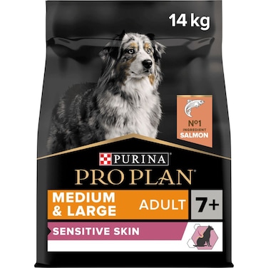 Purina Pro Plan Sensitive Skin Medium and Large Senior 7+, Dry Dog food with Salmon, 14 kg