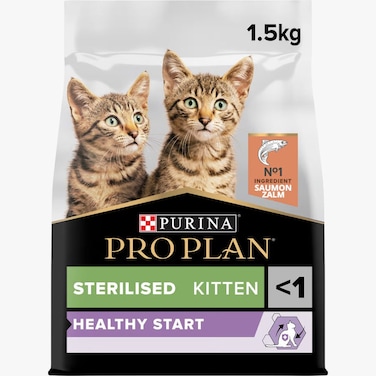 Sterilised Kitten Healthy Start, Dry Cat Food with Salmon, 1.5 kg
