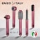 ENZO Professional 502 Hot Air Styler with BLDC Motor, 6-in-1 Hair Dryer Brush, Multi Hair Styling Tool with Curling Barrel, Round Brush &amp; Smoothing Attachments, Powerful High-Speed Motor, Rose Gold