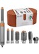 Enzo 6 in 1 Multi-Functional Hair Styler Set   EN-4133 Hair Straightener, Hot Volumizing Brush, Automatic Airwarp Rotating Curler Temp 50&deg;C to 110&deg;C   1500W DC Super Motor