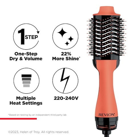 Revlon One Step Hair Dryer &amp; Volumizer, 1100 Watts, Oval Brush Design, IONIC TECHNOLOGY, 2 heat setting plus cool setting - RVDR5222