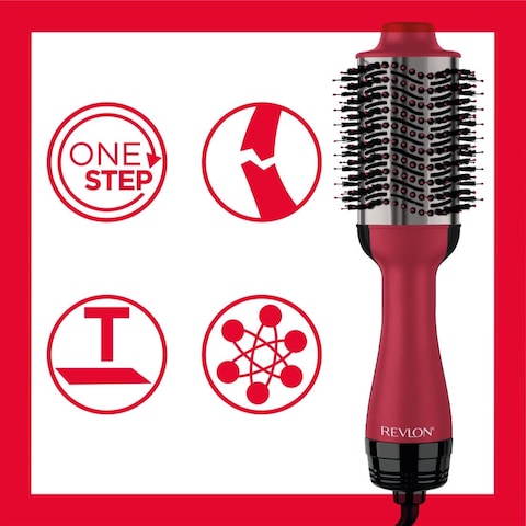 Revlon One Step Hair Dryer &amp; Volumizer, Titanium Edition, 2 heat setting plus cool setting, Ionic Technology, Tangle-Free Combination Bristles - RVDR 5279 ARB