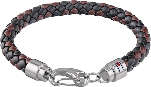 Tommy Hilfiger Men&#39;s Brown Woven Leather Bracelet - 2790047