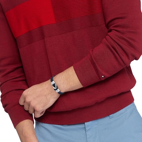 Tommy Hilfiger Men&#39;s Navy Leather Bracelet - 2790443