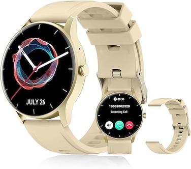 PEJE Smart Watches For Men,1.39" Display,Prayer Alerts,Arabic Support,Bluetooth Calls,IP68 Waterproof,Spo2/Hr/Sleep Tracking,123+ Sports Modes,7-Day Battery (230mah),Ios/Android.(Gold)