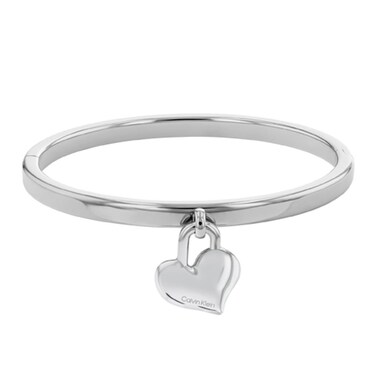 Calvin Klein Women's Silver Oval Hinged Bangle - 35000598