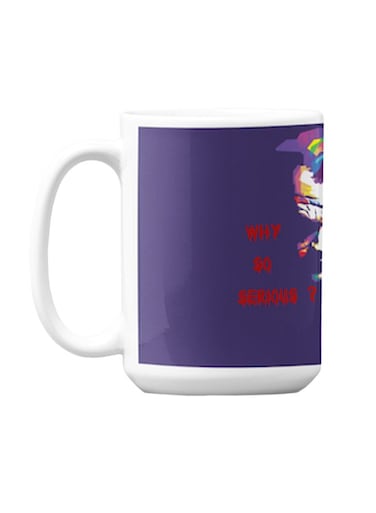 Premium Printed Ceramic Coffee Mug White/Purple 350ml