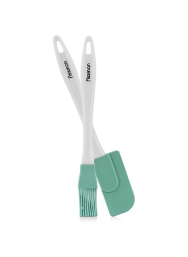 Fissman Spatula and Oil Brush Set, Silicone Spatula and Oil Brush, BFA Free, Heat Resistant Pastry Set, Strong, Perfect for BBQ Grill Kitchen Cooking, BPA Free and Dishwasher Safe (Mint Green)