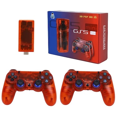 Playtastic GS5 Mini Portable Game Console, 64GB Storage, 30000 Pre-installed Games, PSP Games Compatible, 53 Simulators (Red)
