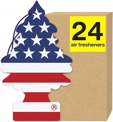 LITTLE TREES Air Fresheners Car Air Freshener. Hanging Tree Provides Long Lasting Scent for Auto or Home. America, 24 Air Fresheners