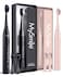 MySmile DY156 Electric Toothbrush for Adults, Rechargeable Sonic Battery Toothbrush Portable with 3 Brush Heads, 2 Mins 5 Modes Smart Timer, 45000VPM, One Charge for 60 Days (Black, M) &amp; MySmile DY156 Electric Toothbrush for Adults, Rechargeable Sonic Battery Toothbrush Portable with 3 Brush Heads, 2 Mins 5 Modes Smart Timer, 45000VPM, One Charge for 60 Days (Pink, M) Bundle