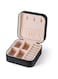 Travel Jewelry Case(3.94"x3.94"x1.97"), Portable Mini Jewelry Travel Organizer, Small Jewelry Boxes for Women, Bridesmaid Gifts and Travel Essentials Accessories to Store Rings, Necklaces. (Black)