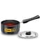 Hawkins Futura Hard Anodised Saucepan With Steel Lid, 3.25Mm Thick, 1 Litres, Black