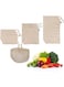 Volwco Reusable Produce Bags for Fruit and Vegetables, Natural Organic Cotton Mesh Shopping Bag, Set of 10 Mesh Bags for Grocery and Storage(S,M,L, Grocery Tote)