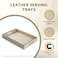 LEART Leather Serving Tray &ndash; Serving Tray with Handles   Home, Office, Restaurant   Appetizer, Food, Snack Serving Platter   Trays Serving Set (Camel)
