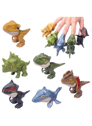 6PCS Biting Finger Dinosaurs Toy, Dinosaurs Collectibles for Display, Fun Snap Squad Dino Toys, Jurassic World Dinosaur Toys, for 3+ Year Old Kids Birthday Gift Dino Party Gift Decorate for Kids