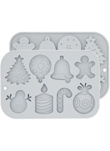Dohia Christmas Silicone Molds Chocolate and Candy Molds Reusable and Non-stick Small Candies Baking Molds D1-SDGJMJ (Blue)