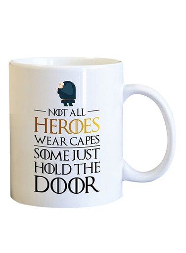 Your Wall Not All Heroes Wear Capes Some Just Hold The Door Printed Coffee Mugs White/Black