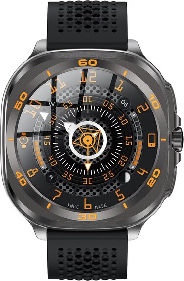 Swiss Military DOM7 Smartwatch 1.43" AMOLED, Bluetooth Calling, Multi Language, Health &amp; Sports Tracking, Wireless Charging, 7 Days Battery, IP67, iOS/Android Compatible, Gun Metal Frame &amp; Black Strap