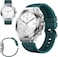 Swiss Military DOM6 Smartwatch 1.43" AMOLED, Bluetooth Calling, Multi Language, Health &amp; Sports Tracking, Wireless Charging, 7 Days Battery, IP67, iOS/Android Compatible,Silver Frame with Green Strap