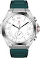 Swiss Military DOM6 Smartwatch 1.43" AMOLED, Bluetooth Calling, Multi Language, Health &amp; Sports Tracking, Wireless Charging, 7 Days Battery, IP67, iOS/Android Compatible,Silver Frame with Green Strap