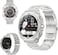 Swiss Military DOM7 Smartwatch 1.43" AMOLED, Bluetooth Calling, Multi Language, Health &amp; Sports Tracking, Wireless Charging, 7 Days Battery, IP67, iOS/Android Compatible, Silver Frame with Steel Strap