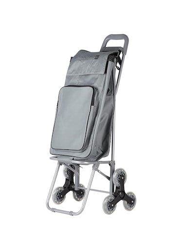 Royalford 34 L Shopping Trolley Bag- RF11371 Multi-Purpose Utility Trolley Bag With Handles And Wheels Durable, Portable And Stylish Polyester Bag With A Front Pocket, Perfect For Storing Things Grey
